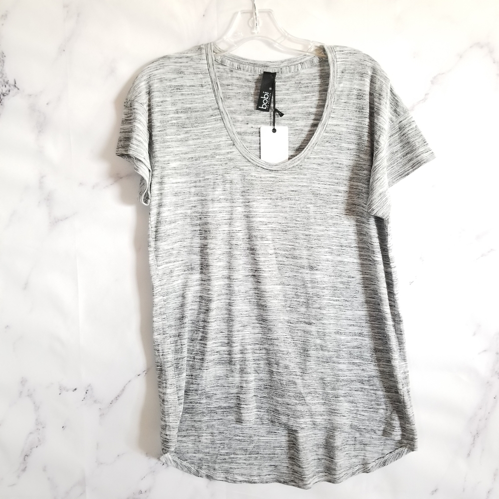 Bobi LA Heathered Grey Short Sleeve Tee